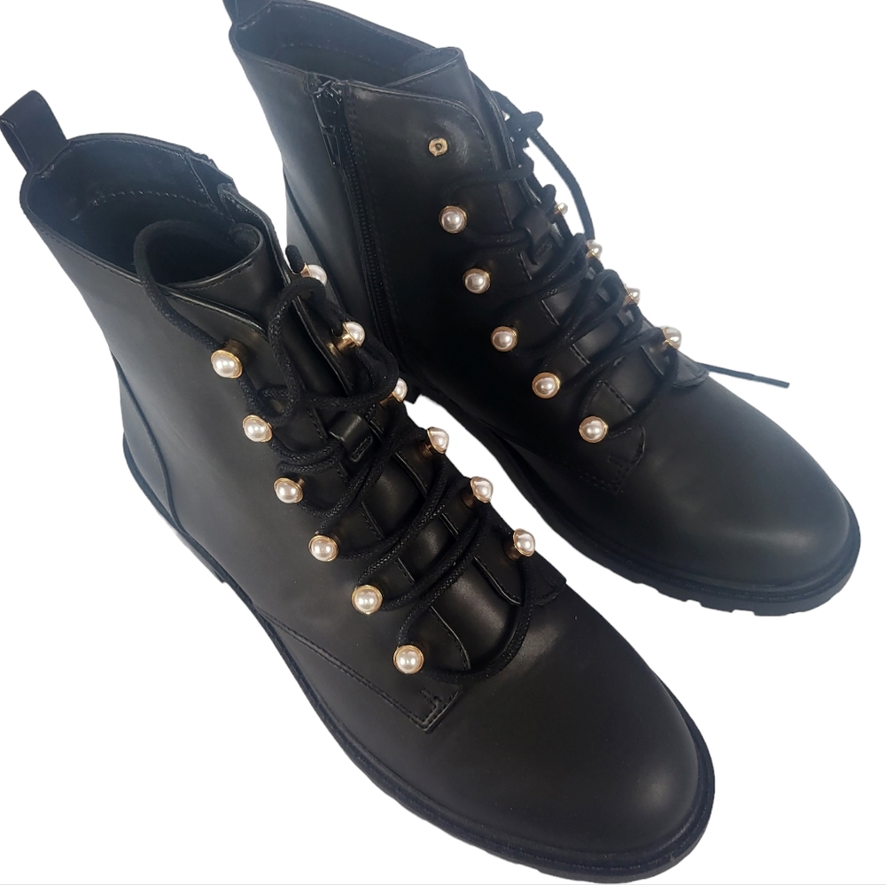 Charter Club Shiloh Combat Booties Black 8 - Picture 8 of 9